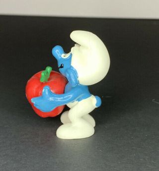 1983 Rare Vintage Schleich Peyo 1 Teacher Red Apple Smurf Figure 3