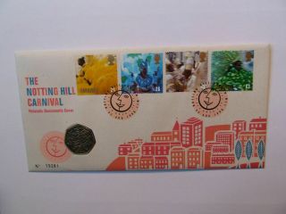1998 G.  B 50p Coin Cover - The Notting Hill Carnival