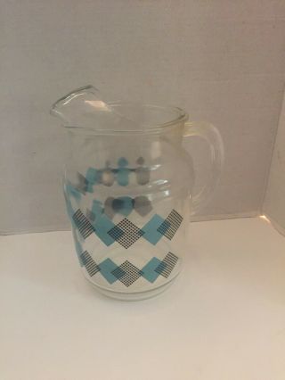 Vintage Anchor Hocking Lemonade Ice Tea Water Glass Pitcher