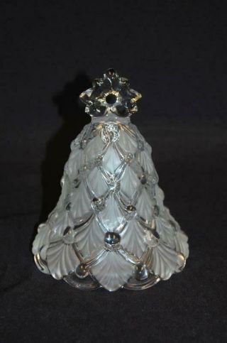 Mikasa Winter Dreams Frosted Crystal Christmas Tree Bell 5.  5 " Tall