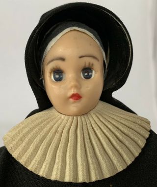Vintage Handmde Nun Sister Pleated Wimple / Neckerchief Sleepy Eyes Blue
