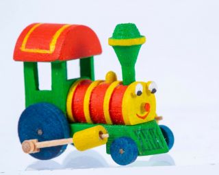Dollhouse Miniatures David Krupick Handmade Wooden Toy Train Like Thomas Tank 2