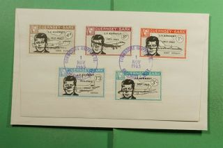 Dr Who 1965 Gb Guernsey Fdc John F Kennedy Jfk Ovpt Combo F67592