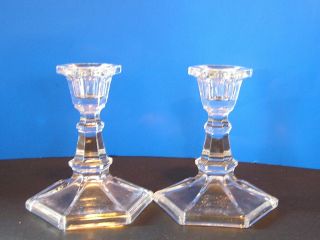 Traditional Pair Crystal Candlesticks Candle Holders