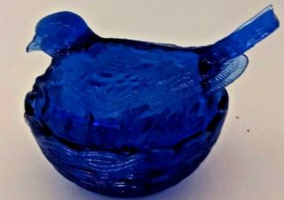 Heisey Cobalt Blue Glass Hen On A Nest