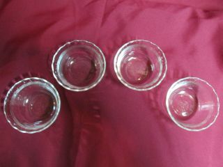Set Of 4 Clear Pyrex 463 Custard Cups Bowls Remekins 175ml Glass 3 Ring