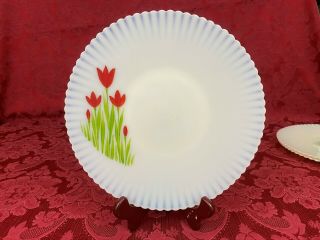Vintage Macbeth Evans Monax Petalware Florette Red Flower 11 " Dinner Plate