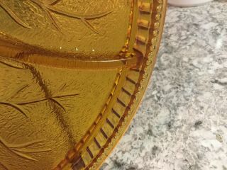 Indiana Tiara Glass Amber Tree of Life Relish Deviled Egg Platter Plate Dish 2