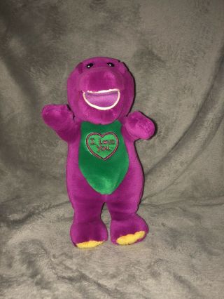 Authentic Vintage Barney Tm Plush Sings “i Love You” Purple Dinosaur 9 "