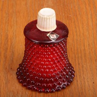 Vintage Ruby Red Glass Hobnail Pattern Candle Stick Votive Adapter