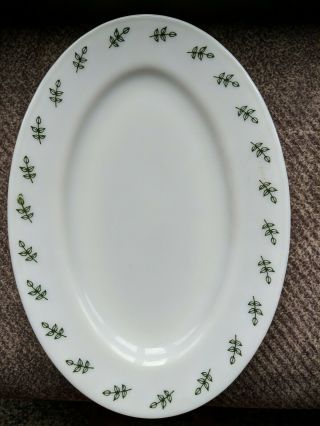 Vintage Pyrex Corning Green Leaf Pattern Tableware Platter/plate 793 - 31
