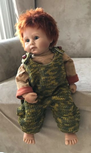 Wiltrud Stein Zapf Redhead Boy Doll Great Outfit 14 " Signed,  Numbered