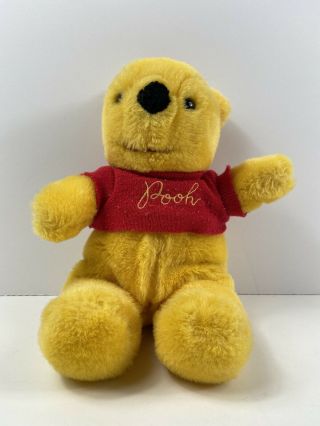 Vintage Winnie The Pooh Plush 12” Walt Disney Stuffed Bear Yellow