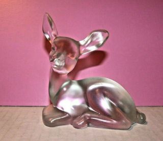 Fenton Frosted Glass Baby Deer Figurine