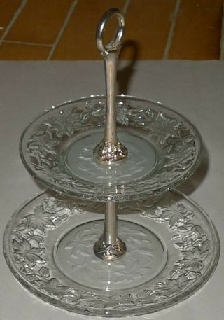 Princess House Fantasia 2 Tier Plates Serving Stand Tid Bit Tray Appetizer 533