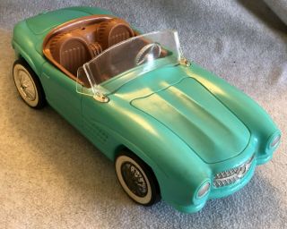 Vintage Barbie & Friends Mercedes Blue Turquoise Convertible Car Toy Irwin 1964