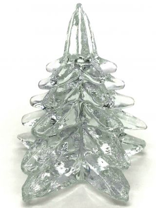Vintage Fm Ronneby Sweden Clear Crystal Christmas Tree 4 " Signed Perfect