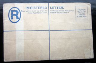 GR.  BRITAIN VICTORIAN POSTAL STATIONARY 2 PENCE INLAND REGISTERED LETTERED POST 2