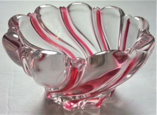 Vintage Mikasa Peppermint Swirl Clear Glass Nut/Candy Bowl - 2