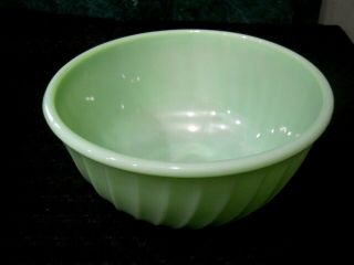 Vintage Jadeite Fire King Swirl 9“ Mixing Bowl Oven Ware Made In Usa
