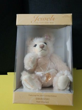 Steiff Jewels 2007 Limited Edition 10 " Teddy Bear With Swarovski Crystal Heart