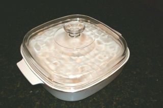 Vintage Corning Ware M - 10 - Gr - B With Lid Solid White