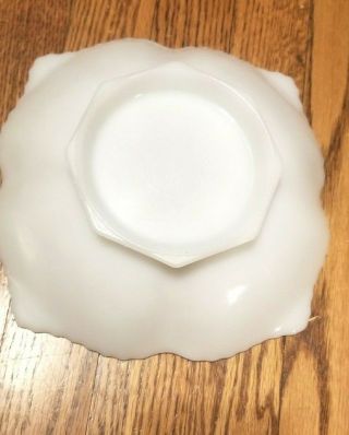Vintage Translucent White Milk Glass Shallow Fruit Bowl,  Grape Pattern 2