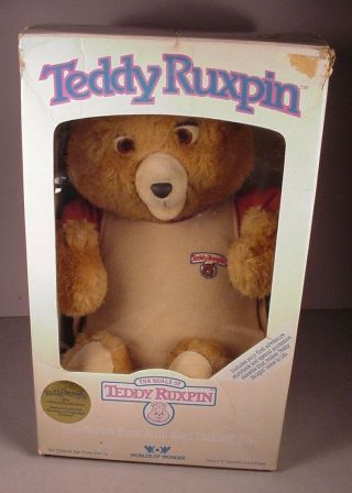 Vintage 1985 Teddy Ruxpin 16 " Stuffed Animal Teddy Bear Worlds Of Wonder
