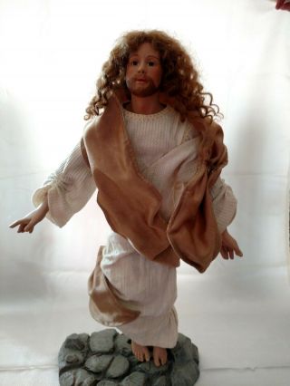 Ashton Drake Jesus Miracle Doll The Ascension Into Heaven 16 " H On Plastic Rock