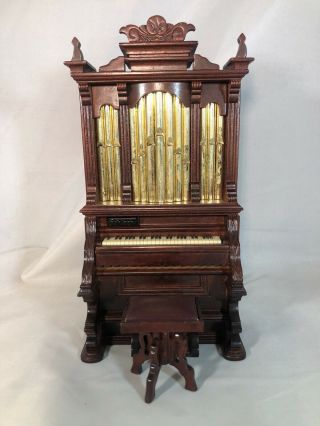 Dollhouse Miniature Pipe Organ And Seat 1:12 Scale