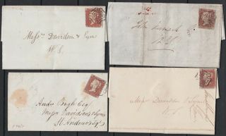 Gb 4x 1841 1d Red On Cover With Mx Cancels