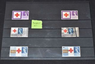 Great Britain Red Cross Phosphers On Stockcard,  99p Start