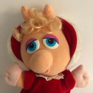 Vintage Baby Miss Piggy Christmas Plush 10” Jim Henson Muppets Babies 1987 2