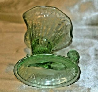 Fenton Glass Ming Green Cornucopia Taper Candle Holder 6 