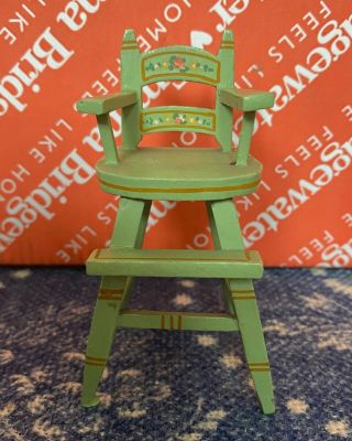 Rare Antique Miniature Tynietoy Hand - Painted High Chair Vintage Dollhouse