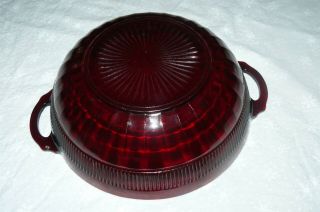 Vintage Anchor Hocking Royal Ruby Red Large Berry Bowl Serving Dish Coronation 3