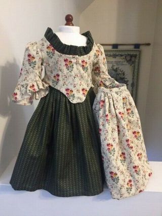 Euc Made To Fit American Girl Felicity 3 - Piece Spring Green Colonial Outfit Cute