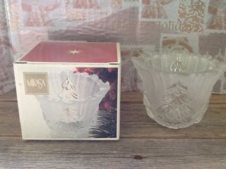 Mikasa Crystal Winter Dreams Frosted Candleholder 3 Inch