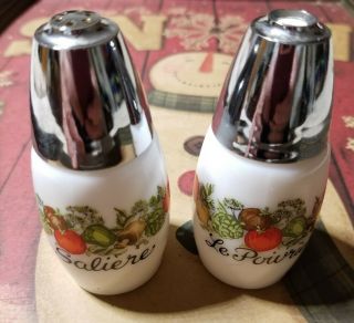 Vintage Corning Ware Spice Of Life Salt And Pepper Shakers La Saliere Le Poirier