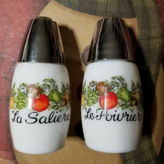 Vintage Corning Ware Spice Of Life Salt And Pepper Shakers La Saliere Le Poirier 2