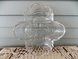 Vintage Cambridge Clear Glass Crystal Caprice Divided Relish Candy Dish Bowl