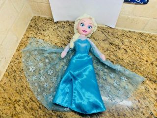 Disney Princess Frozen Elsa 14  Plush / Stuffed Doll W/ Vinyl Face