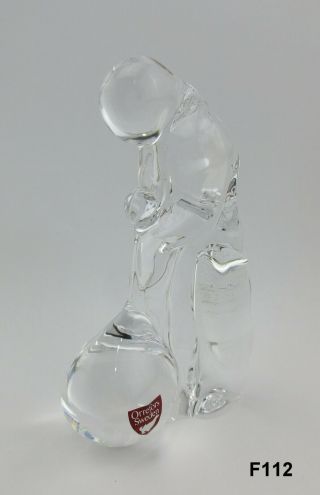 Vintage Orrefors Crystal Art Glass Sweden Glass Blower Figure Signed W\ Tag F112