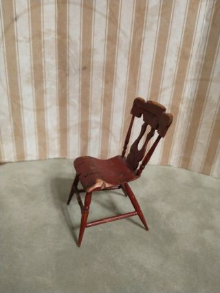 Dollhouse Miniature Artisan Cindy Malon Primitive Red Chair 3