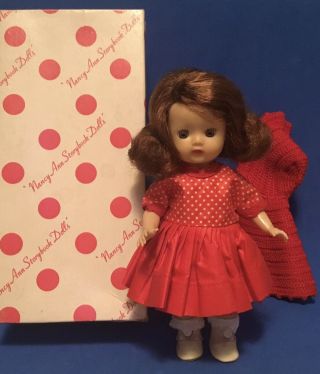 Vintage 1950s Nancy Ann Storybook Doll Muffies Red Polka Dot Dress & Box So Cute
