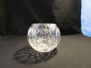 Vintage Small Round Lead Crystal Rose Bowl Vase Pressed Glass 6 " Across