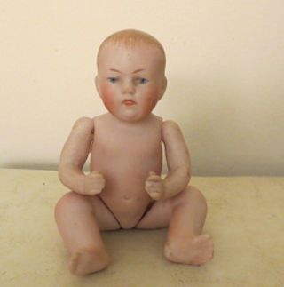 Antique All Bisque Baby Doll - 4 1/2 ",  Perfect Bisque