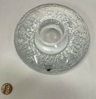 Orrefors Crystal Discus Votive Tea Light Candle Holder Scandinavian Art Glass