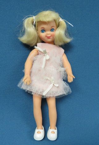 Vintage Mattel Tutti Doll Melody In Sheer Pink Dress 1966