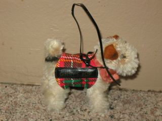 3” Vintage Vogue Ginny Doll Pup 1954 Steiff Puppy Dog - Mohair - Leash Vest Bell